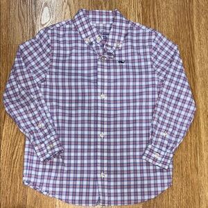 Vineyard Vines Kids Checkered Button-Down Performance Material Shirt